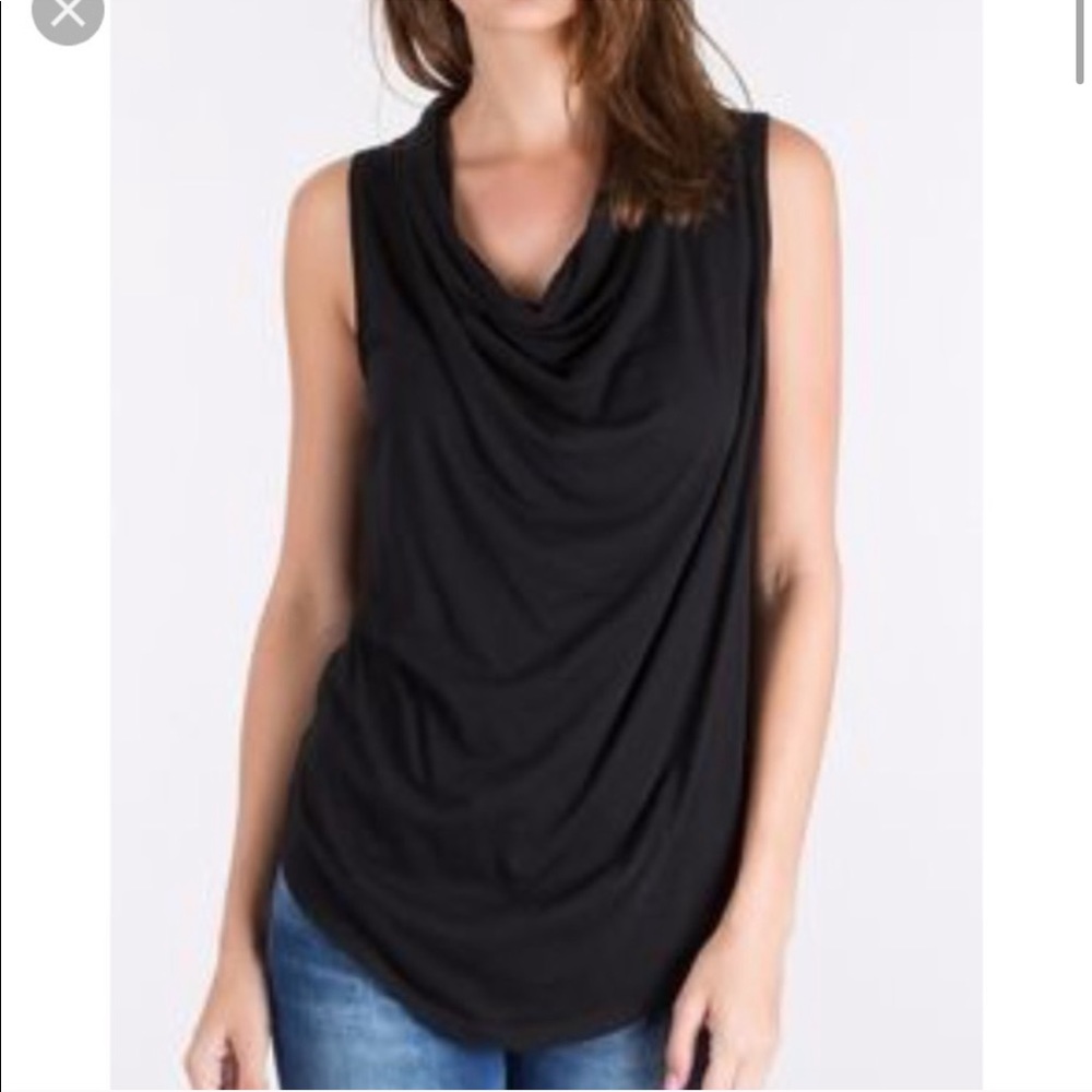 WHITE Z SUPPLY cowel neck sleeveless tank